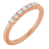 14K Gold Lab-Grown Diamond Seven-Stone Anniversary Band - Rose Gold