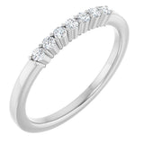 Platinum Natural Diamond Seven-Stone Anniversary Band
