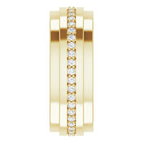 14K Gold Natural Diamond Stepped Edge Eternity Band – 1/3–3/8 CTW - Yellow Gold - view 9