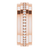 14K Gold Natural Diamond Stepped Edge Eternity Band – 1/3–3/8 CTW - Rose Gold - view 9