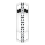 14K Gold Natural Diamond Stepped Edge Eternity Band – 1/3–3/8 CTW - White Gold - view 9
