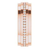 14K Gold Natural Diamond Stepped Edge Eternity Band – 1/3–3/8 CTW - Rose Gold - view 9