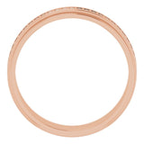 14K Gold Natural Diamond Stepped Edge Eternity Band – 1/3–3/8 CTW - Rose Gold - view 7