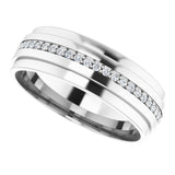 14K Gold Natural Diamond Stepped Edge Eternity Band – 1/3–3/8 CTW - White Gold - view 10