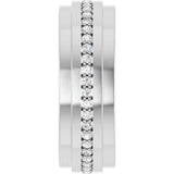 14K Gold Natural Diamond Stepped Edge Eternity Band – 1/3–3/8 CTW - White Gold - view 9