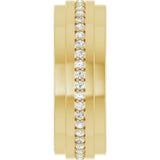 14K Gold Natural Diamond Stepped Edge Eternity Band – 1/3–3/8 CTW - Yellow Gold - view 9