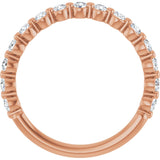 14K Gold Natural Diamond Shared-Prong Anniversary Band – 1/4–3/8 CTW - Rose Gold - view 2