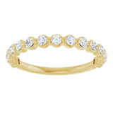 14K Gold Natural Diamond Shared-Prong Anniversary Band – 1/4–3/8 CTW - Yellow Gold - view 3