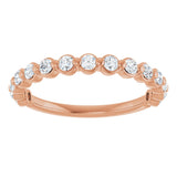 14K Gold Natural Diamond Shared-Prong Anniversary Band – 1/4–3/8 CTW - Rose Gold - view 3