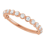 14K Gold Natural Diamond Shared-Prong Anniversary Band – 1/4–3/8 CTW - Rose Gold - view 5