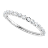 14K Gold Natural Diamond Shared-Prong Anniversary Band – 1/4–3/8 CTW - White Gold - view 5