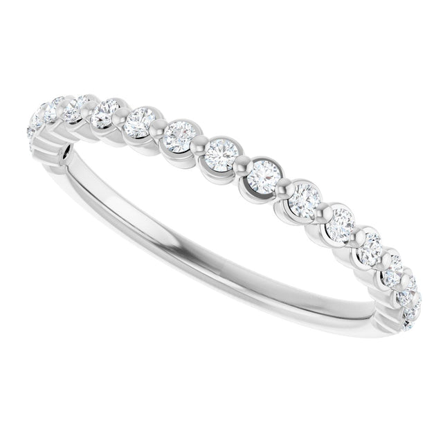 14K Gold Natural Diamond Shared-Prong Anniversary Band – 1/4–3/8 CTW - White Gold - view 5