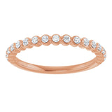 14K Gold Natural Diamond Shared-Prong Anniversary Band – 1/4–3/8 CTW - Rose Gold - view 3