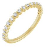 14K Gold Natural Diamond Shared-Prong Anniversary Band – 1/4–3/8 CTW - Yellow Gold