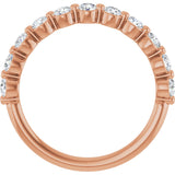 14K Gold Natural Diamond Shared-Prong Anniversary Band – 5/8–9/10 CTW - Rose Gold - view 2