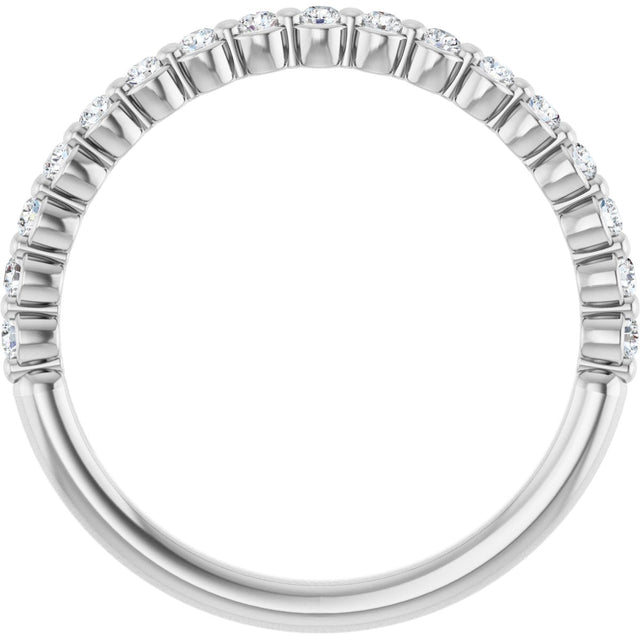 14K Gold Natural Diamond Shared-Prong Anniversary Band – 1/4–3/8 CTW - White Gold - view 2