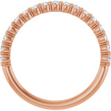 14K Gold Natural Diamond Shared-Prong Anniversary Band – 1/4–3/8 CTW - Rose Gold - view 2