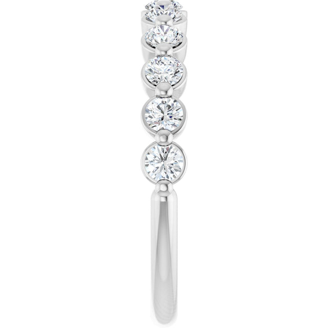 Platinum Natural Diamond Shared-Prong Anniversary Band – 5/8–9/10 CTW - view 4