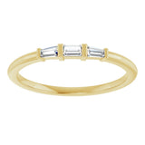 14K Gold Natural Diamond Three-Stone Stackable Ring – 1/6 CTW - Yellow Gold - view 3