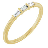 14K Gold Natural Diamond Three-Stone Stackable Ring – 1/6 CTW - Yellow Gold