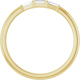 14K Gold Natural Diamond Three-Stone Stackable Ring – 1/6 CTW - Yellow Gold - view 2