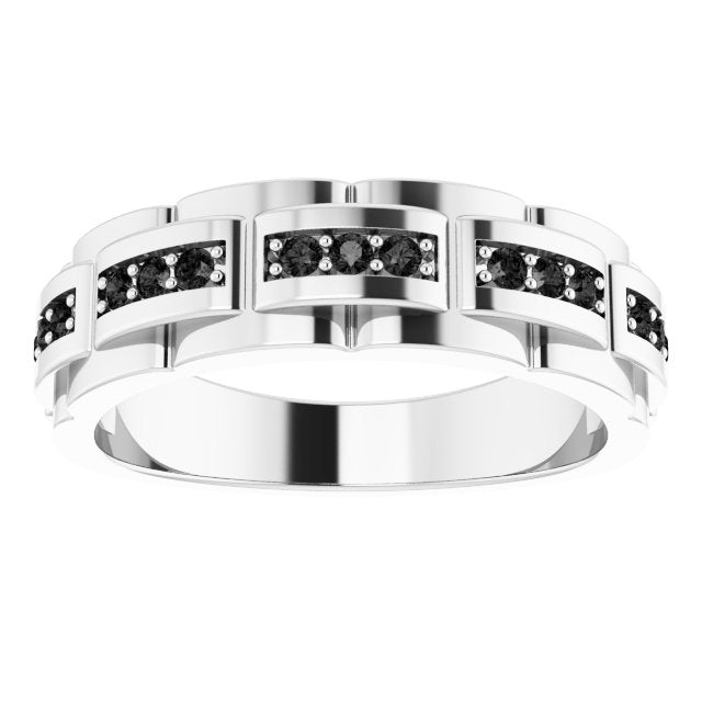 Platinum Natural Black Diamond Accented Ring – 1/4 CTW - view 3