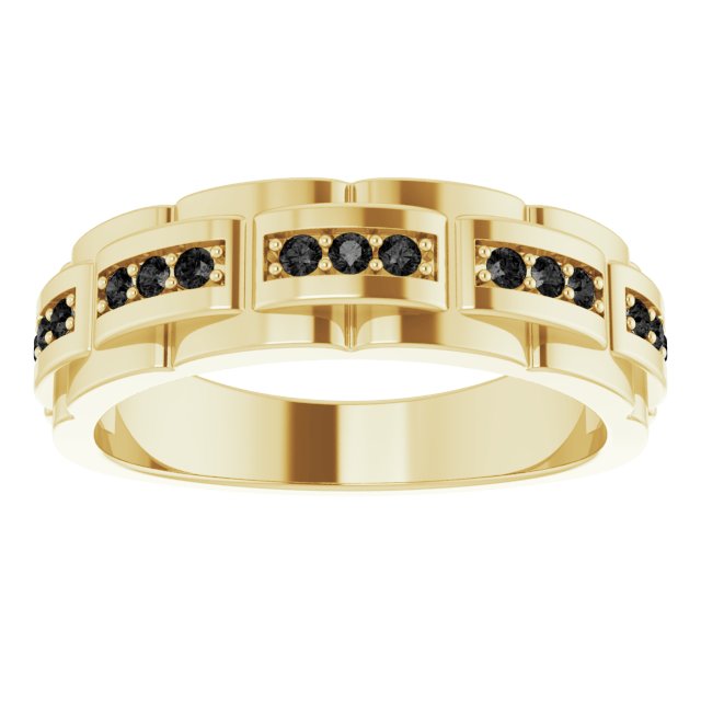 14K Gold Natural Black Diamond Accented Ring – 1/4 CTW - Yellow Gold - view 3