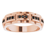 14K Gold Natural Black Diamond Accented Ring – 1/4 CTW - Rose Gold - view 3