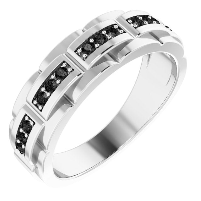 14K Gold Natural Black Diamond Accented Ring – 1/4 CTW - White Gold