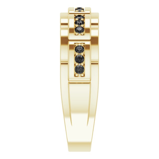 14K Gold Natural Black Diamond Accented Ring – 1/4 CTW - Yellow Gold - view 4