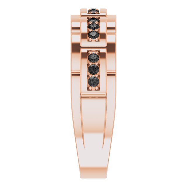 14K Gold Natural Black Diamond Accented Ring – 1/4 CTW - Rose Gold - view 4