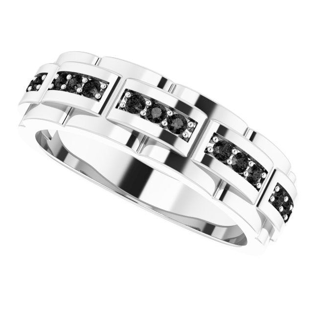 14K Gold Natural Black Diamond Accented Ring – 1/4 CTW - White Gold - view 5