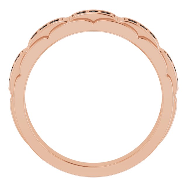 14K Gold Natural Black Diamond Accented Ring – 1/4 CTW - Rose Gold - view 2