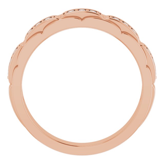 14K Gold Natural Diamond Accented Ring – 1/4 CTW - Rose Gold - view 2