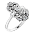 Platinum Natural Diamond Vintage-Inspired Ring – 1/5 CTW