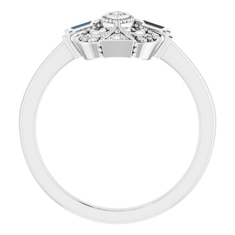 Platinum Natural Diamond Vintage-Inspired Ring – 1/5 CTW - view 2