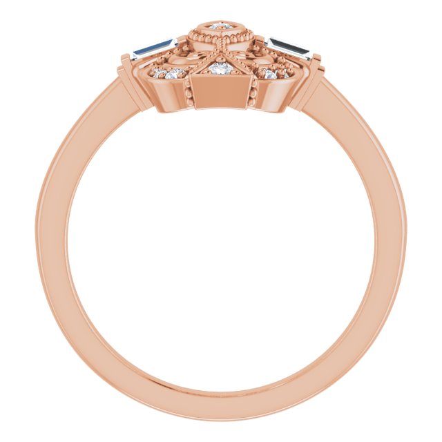 14K Gold Natural Diamond Vintage-Inspired Ring – 1/5 CTW - Rose Gold - view 2