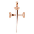14K Gold Nail Cross Necklace or Pendant - Rose Gold
