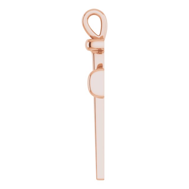 14K Gold Nail Cross Necklace or Pendant - Rose Gold - view 3