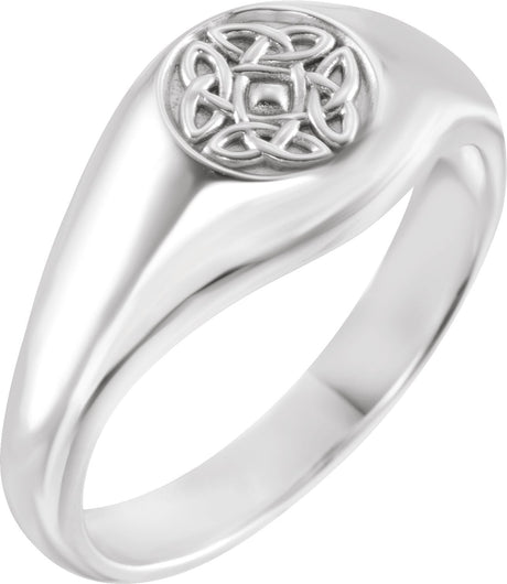 Men's Platinum Celtic-Inspired Ring