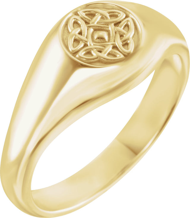 Men's 14K Gold Celtic-Inspired Ring - Yellow Gold