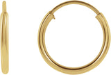 14K Gold Flexible Endless Tube Hoop Earrings - Yellow Gold