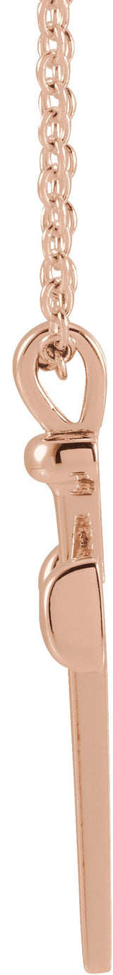 14K Gold Nail Cross Necklace or Pendant - Rose Gold - view 2