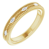 14K Gold Natural Diamond Beaded Band – 1/3 CTW - Yellow Gold