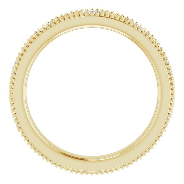 14K Gold Natural Diamond Beaded Band – 1/3 CTW - Yellow Gold - view 2