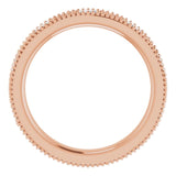 14K Gold Natural Diamond Beaded Band – 1/3 CTW - Rose Gold - view 2