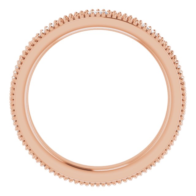 14K Gold Natural Diamond Beaded Band – 1/3 CTW - Rose Gold - view 2