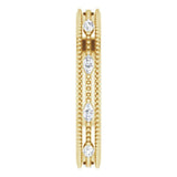 14K Gold Natural Diamond Beaded Band – 1/3 CTW - Yellow Gold - view 4