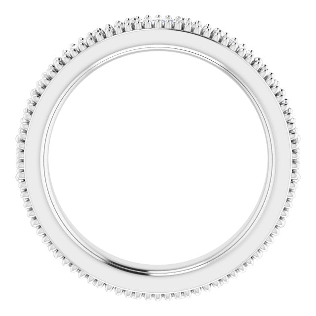 14K Gold Natural Diamond Beaded Band – 1/3 CTW - White Gold - view 2