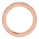14K Gold Natural Diamond Beaded Band – 1/3 CTW - Rose Gold - view 2
